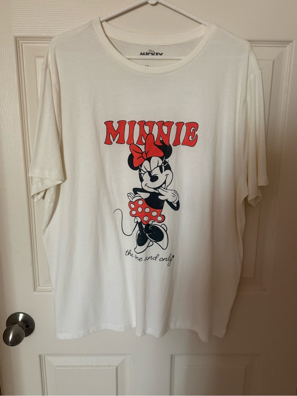 Disney White Tee with Minnie Red Bow & Polka Dot Skirt